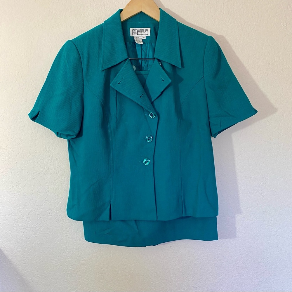 Vintage Teal Skirt Suit